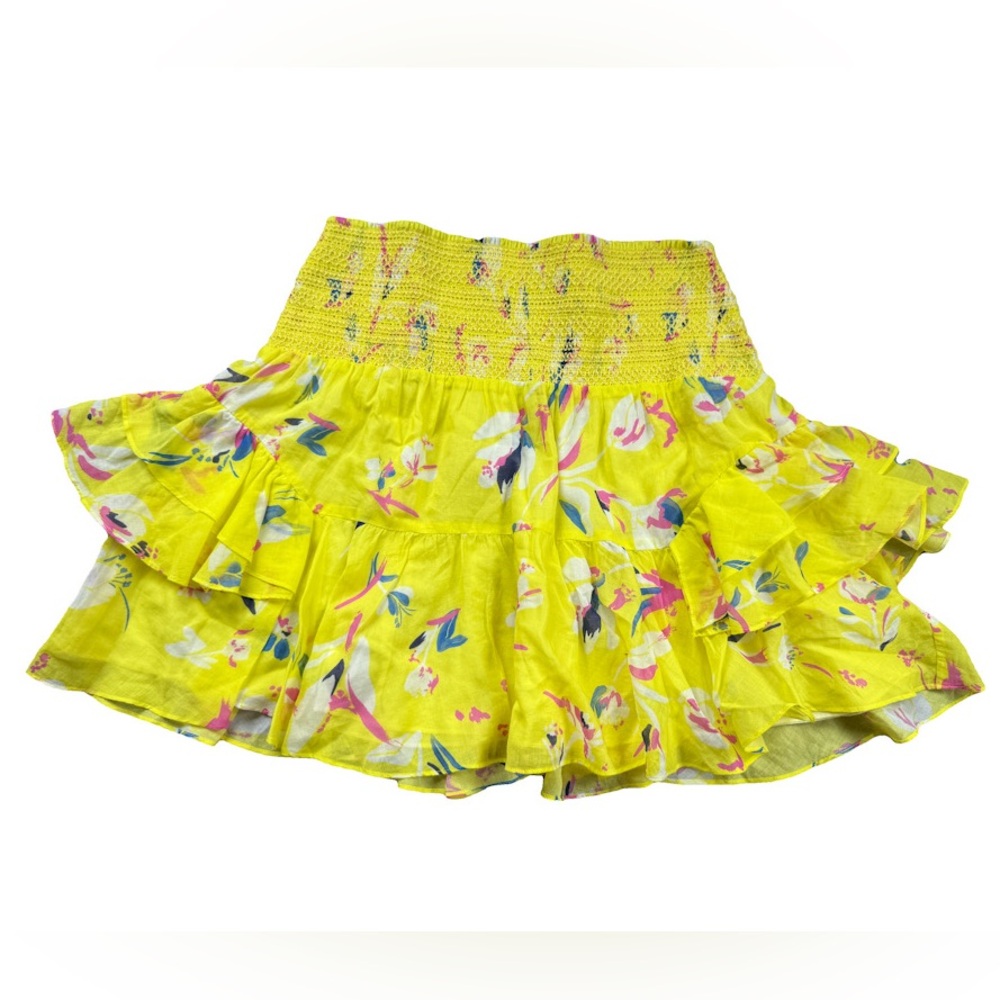 Tanya Taylor Women’s Yellow Floral Mini Skirt | Medium